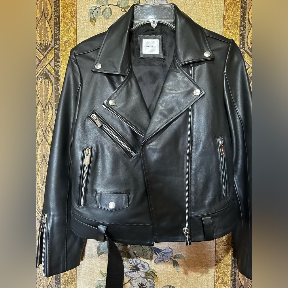 Anine Bing Benjamin Moto Jacket Black Women's XSmall